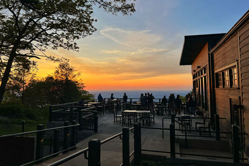 A view of Skyland in Shenandoah National Park at sunset